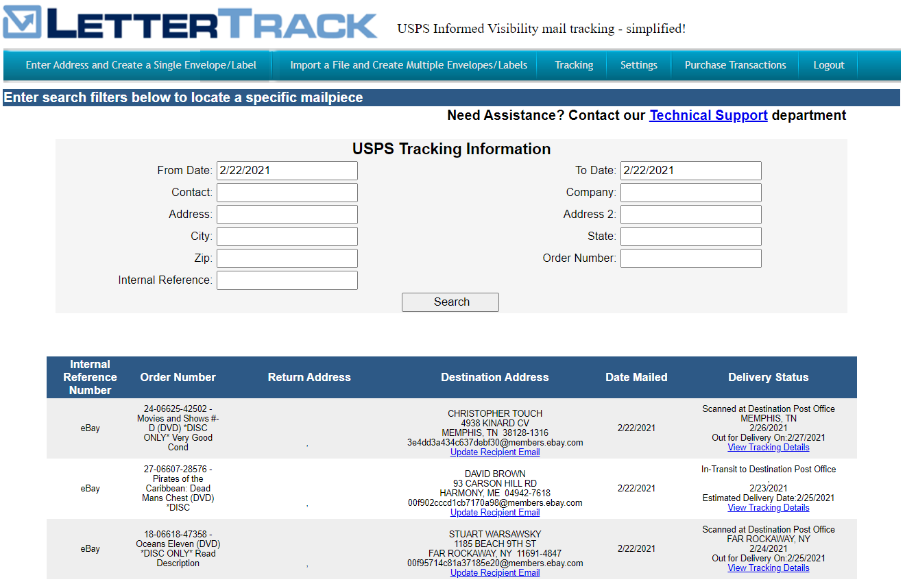 certified mail tracking number usps